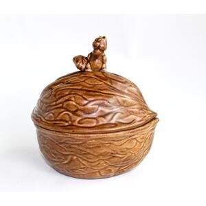 Covered Trinket Dish Catchall Cottagecore Boho Squirrel Artist Signed